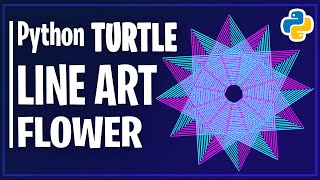 How to Draw Beautiful Line Art Flower using Python Turtle | Python Turtle Graphics Tutorial