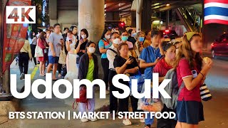 [4K] Walking around the Udomsuk Area on Sukhumvit Road in Bangkok