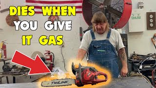 Chainsaw Starts up, but dies when you give it gas - EASY FIX (Jonsered CS2245)