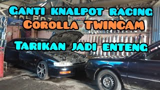 PASANG KNALPOT RACING COROLLA TWINCAM|SUARA EMPUK DAN NGEBAS