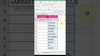 Arraytotext function in excel | #Shorts