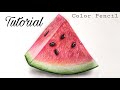 How To Draw A Watermelon | Colored Pencil Tutorial (Very Easy)