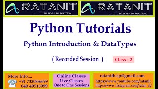 Python tutorials || python introduction and Data Types|| Mr.Ratan||