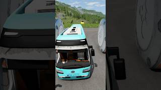 Mix City Buses Vs Giant Bollards #beamngdrive #beamng #bus