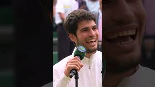 Did Carlos Alcaraz just accidentally call Novak Djokovic old? 😂👴🏻#Wimbledon #BBCSport #iPlayer