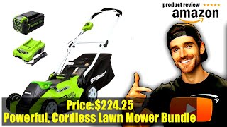 Buy Greenworks 40V 16 Cordless (Push) Lawn Mower (75+ Compatible Tools), 4.0Ah Battery and