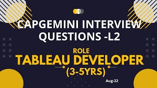 Capgemini Interview Experience L2 , #interviewquestions ,#tableauinterview  #tableaudeveloper