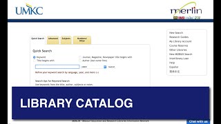 UMKC Libraries Catalog Tutorial