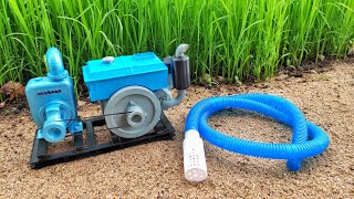 Catch fish using mini water pump and Kubota RD 85 diesel engine | Fishing exciting | diy tractor