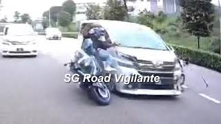 28jan2025 bke  malaysian registered toyota vellfire rear ended 2 motorcyclists on lane 2