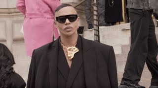 Olivier Rousteing and Philippine Leroy Beaulieu at the Schiaparelli Fashion Show in Paris