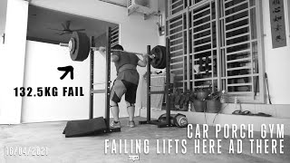 132.5KG Squat Fail. Starting to Fail Lifts Here and There. Home Gym Setup EP.09