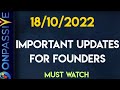 #ONPASSIVE|| TODAY'S 3 IMPORTANT UPDATES FOR FOUNDERS || MUST WATCH||#nagmatabassum