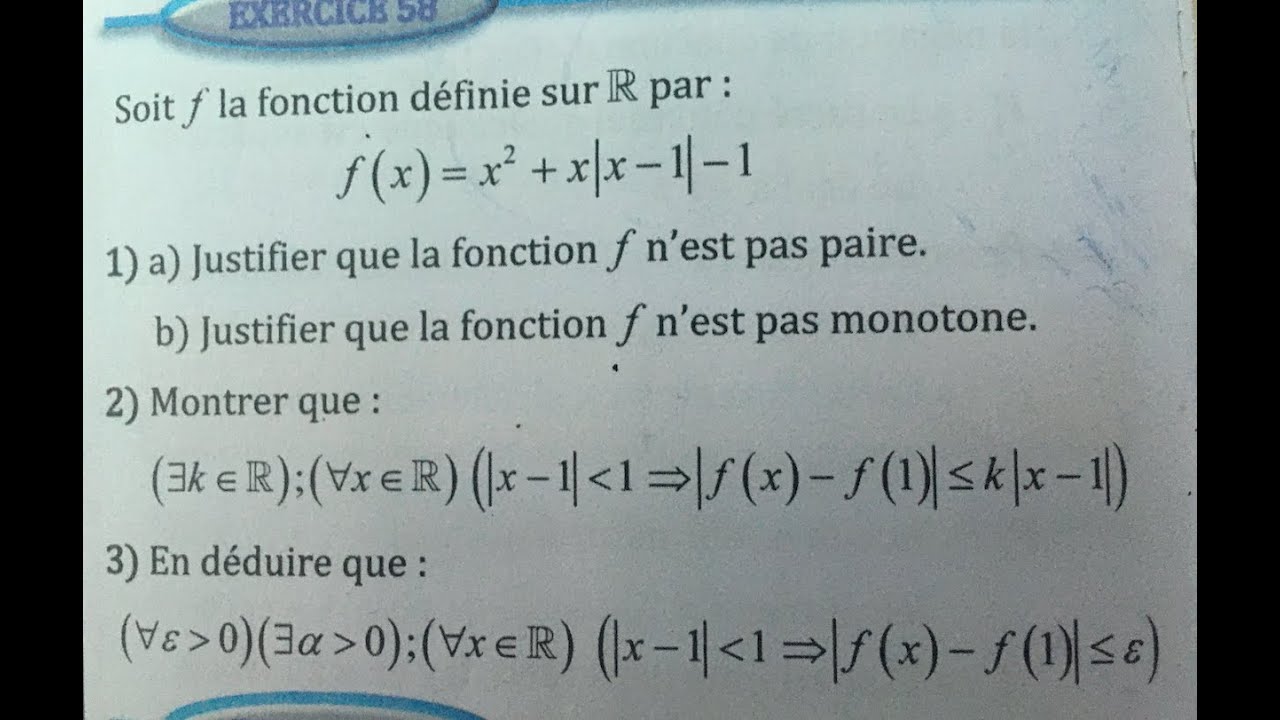 Généralités Sur Les Fonctions/Logique/Exercice 58 Page 74 Al Moufid 1er ...