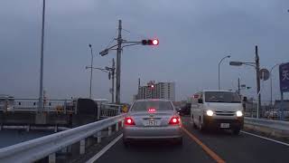 【矢田川左岸堤防道路を走行】新川中橋（名古屋市北区）から千代田橋（名古屋市千種区）までを走行 2018.2.25