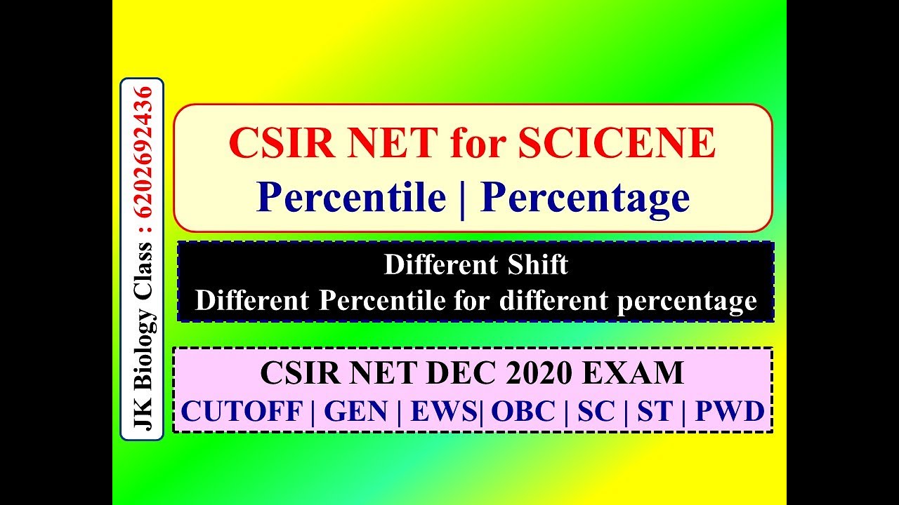 CSIR NET LIFE SCIENCE || PERCENTILE & PERCENTAGE: Relation || CUTOFF ...