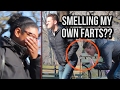 SMELLING MY OWN FARTS IN PUBLIC (Pooter Prank)