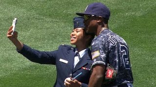 LAD@SD: Military members take the field at Petco Park