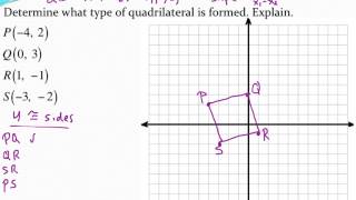 Classifying a quadrilateral using coordinate geometry
