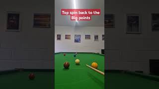 Playing snooker and potting a few, using top spin to get back for the blacks #snooker