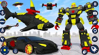 Shark Flying Robot Car Tank Transform Game 2023 - Android Gameplay
