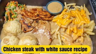 Restaurant style chicken steak with white sauce recipe | Itna delicious ke bahir ka khana bhul jaoge