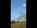 ukrainian artillery fire howitzers at russian targets on the kherson frontline