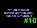 Python program to print multiplication table of any number