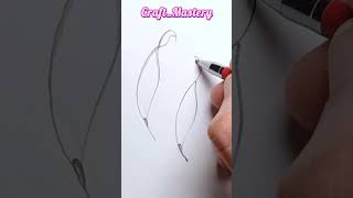 Getting Bored😴! Draw Easy Curved Leaves 🌿#Fun #shorts #howto #draw #drawing #art #youtubeshorts