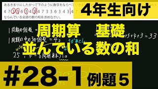 【４年生向け 中学受験 算数】 周期算基礎　周期性を利用して並んでいる数の和を求める方法を例題とともに解説します。