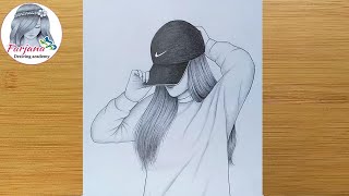 Hidden face drawing  || How to draw a girl with cap || Pencil sketch || bir kız nasıl çizilir
