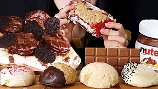 SUB)NUTELLA S'MORES DIP, CREAM BREAD 몽쉘 누텔라 팬케이크, 맘모스빵, 크림빵 먹방 EATING SOUNDS | DESSERT MUKBANG ASMR