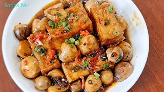 Đậu Hủ Kho Nắm Rơm - món ngon đậm đà, chay mặn đều dùng được, cách làm nhanh tiết kiệm - Foods NH