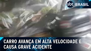 Carro desgovernado provoca acidente e mata dois jovens em São Paulo | SBT Brasil (23/12/2024)