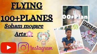 Flying 100+PLANES||#shorts#video#viral#trending#plane #sohammogarearts#airforce #fish#fighter#100#🥰🌸