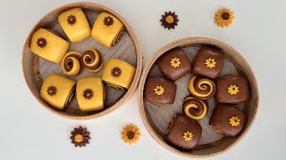 胡萝卜可可粉花样馒头, 双色可可馒头做法: Carrot Cocoa Powder Steamed Buns, Two-tone Steamed Spiral Mantou Recipe.