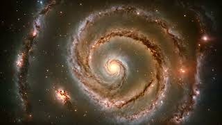 a stunning spiral galaxy surrounded by a backdrop of shining stars, A mesmerizing view of the spiral