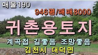 (매매완료)시골땅/김천시 대덕면 오지땅/946평,매매8000만원/자연인땅,귀촌땅,주말 텃밭으로 좋은 촌땅