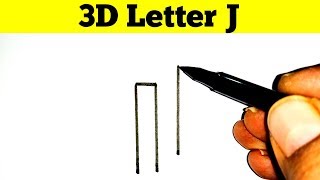 3D DRAWING J STEP BY STEP || 3D ART || 3D TRICK