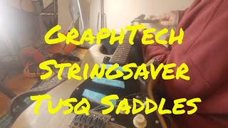 Installation \u0026 Review Of GraphTech Stringsaver Tusq Saddles (currently available at a great price)