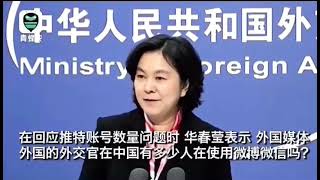 华春莹问中国人就不可以使用推特和脸书呢？