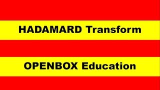 Hadamard Transform - signal and Image Processing