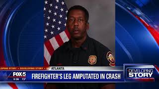 Firefighter's leg amputated in crash