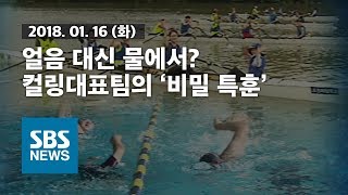 얼음 대신 물에서?..컬링대표팀의 '비밀 특훈' / SBS / 자막뉴스