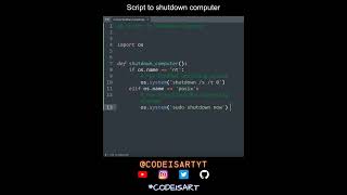 Script to shutdown computer in Python | Python Examples | Python Coding Tutorial | Python Interview