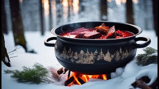 Why is borscht on the fire special in winter? The secret ingredient of winter borscht | ASMR