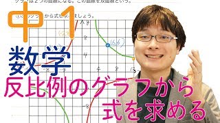 中1数学 4.9 反比例のグラフから式を求める