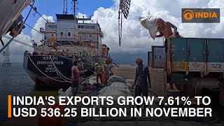 India's exports grow 7.61% to USD 536.25 billion in November 2024