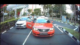 27jun2019  mitsubishi driver was so pissed with the transcab driver for not giving way at yellowbox