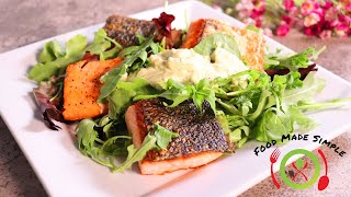 Charred Salmon w/Greens \u0026 Gribiche Dressing | Seared Salmon Salad Recipe | Food Made Simple